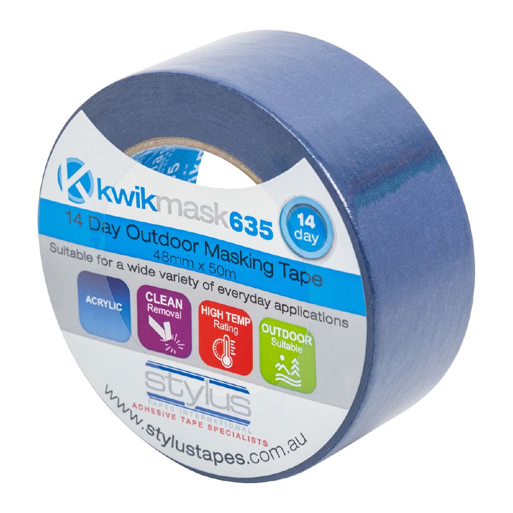 Kwikmask 635 Blue 14 Day Outdoor Masking Tape - 0