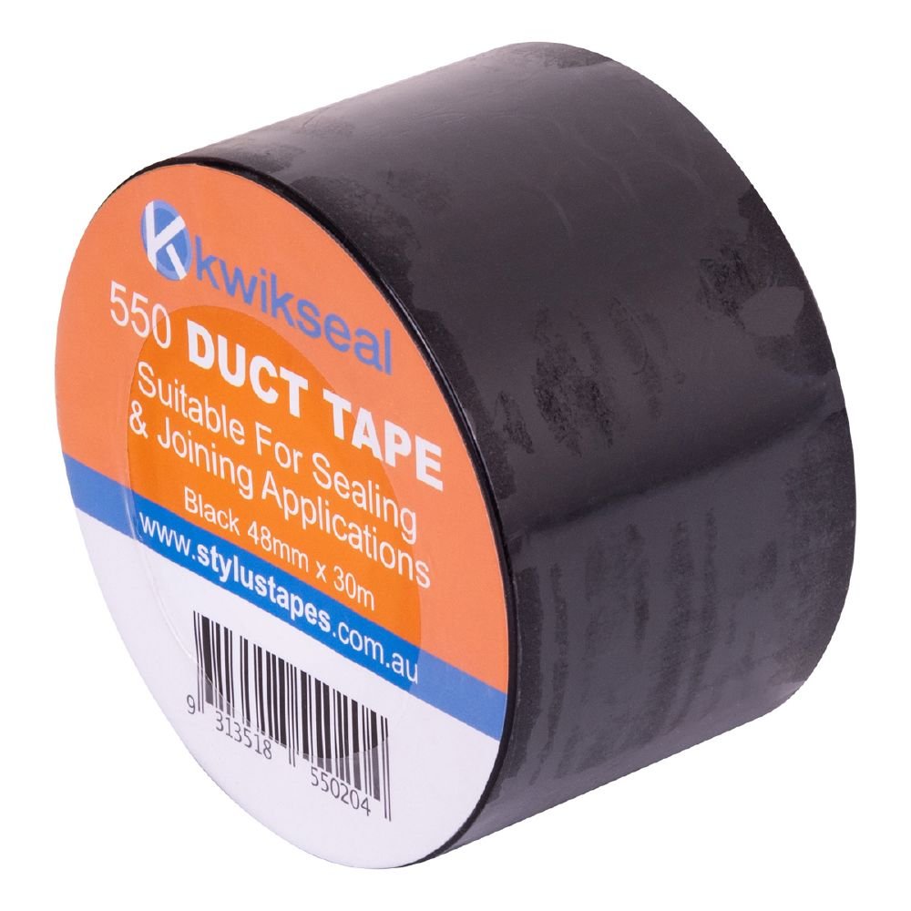 Kwikseal 550 Duct Tape - Black - 48mm x 30m - Pack and Stick