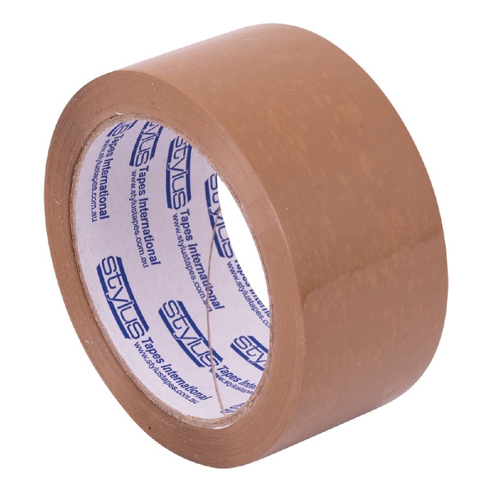 Stylus PP202 Natural Rubber Packaging Tape - 48mm x 75m - Brown - Pack and Stick